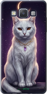 Силиконовый чехол Mystic White Cat Gothic Dark Purple Gold для Samsung Galaxy A5 A500H - 6805u-73 изображение 