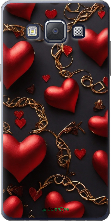Силиконовый чехол Сердечки для Samsung Galaxy A5 A500H - 5831u-73 изображение 