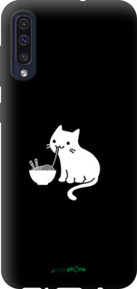 TPU чехол С милым котом на черном фоне для Samsung Galaxy A30s A307F - 6528b-1804 изображение 