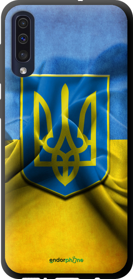 

TPU чорний чохол "Прапор та герб України" для Samsung Galaxy A50 2019 A505F, Блакитний