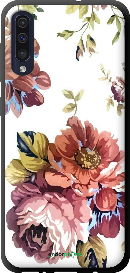 TPU чехол Vintage flowers для Samsung Galaxy A50 2019 A505F - 4333b-1668 изображение 