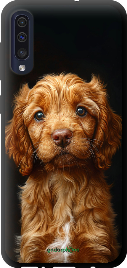 TPU чехол Cocker spaniel на черном фоне для Samsung Galaxy A50 2019 A505F - 6137b-1668 изображение 