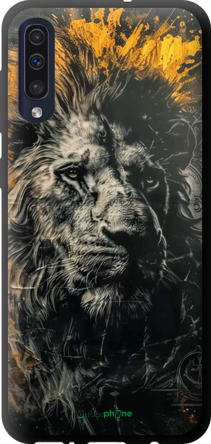 TPU чехол Лев у золотих фарбах для Samsung Galaxy A50 2019 A505F - 6155b-1668 изображение 