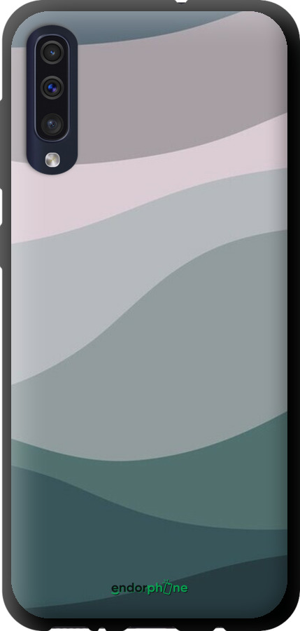 TPU чехол З фіолетовим та бірюзовим ретро-стилем та хвилями для Samsung Galaxy A50 2019 A505F - 6533b-1668 изображение 