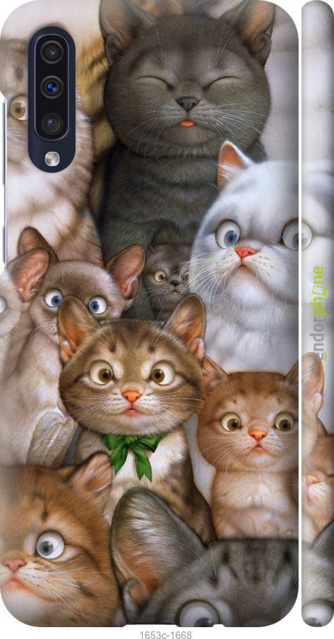 

3D пластиковий матовий чохол "Коти" для Samsung Galaxy A30s A307F