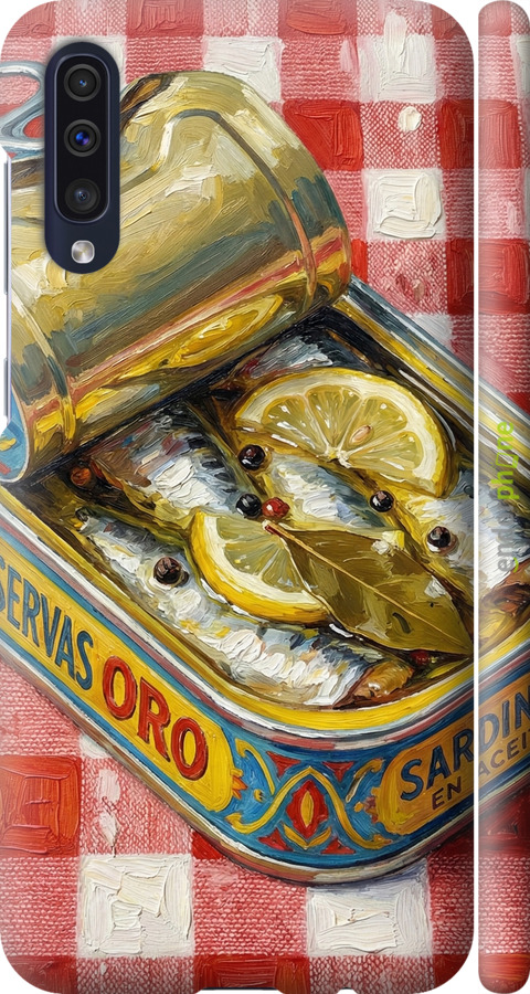 3D пластиковый матовый чехол Vintage Sardine Tin Phone для Samsung Galaxy A50 2019 A505F - 6772m-1668 изображение 