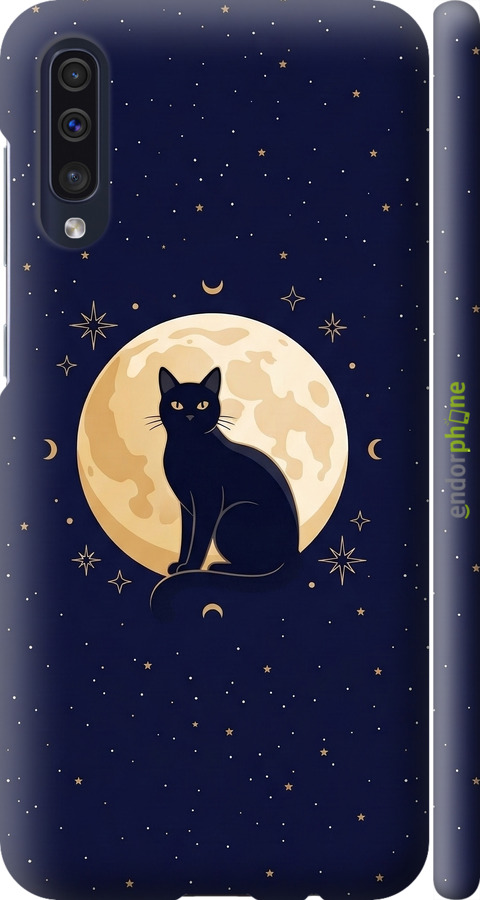 3D пластиковый матовый чехол Cute Cat Celestial/Witchy для Samsung Galaxy A30s A307F - 6787m-1804 изображение 