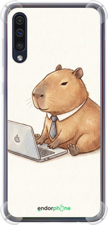 Силикон с усиленными углами чехол Funny Capybara CEO Working для Samsung Galaxy A30s A307F - 6777sp-1804 изображение 
