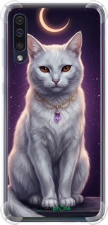 Силикон с усиленными углами chehol(1620) - TRANSLATE NOT EXISTS 'Mystic White Cat Gothic Dark Purple Gold' dlya(1621) - TRANSLATE NOT EXISTS Samsung Galaxy A50 2019 A505F - 6805sp-1668 изображение 1