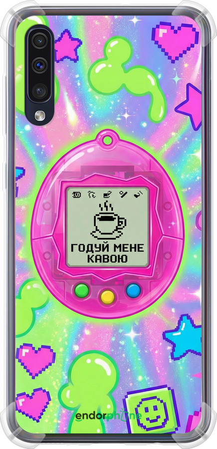 Силикон с усиленными углами чехол Y2K Aesthetic Retro Pet: Годуй мене кавою для Samsung Galaxy A50 2019 A505F - 6784sp-1668 изображение 