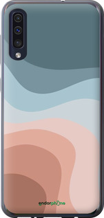 2D пластиковий чехол З синіми та рожевими хвилями в стилі ретро для Samsung Galaxy A30s A307F - 6532t-1804 изображение 