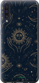 Силиконовый чехол Celestial Harmony: Sun & Moon Gold Mystic Pattern для Samsung Galaxy A50 2019 A505F - 6778u-1668 изображение 