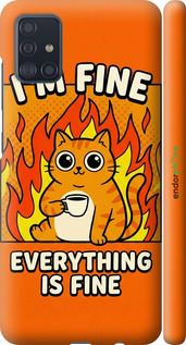 3D пластиковий матовий чехол Funny Cat для Samsung Galaxy A51 2020 A515F - 6786m-1827 изображение 