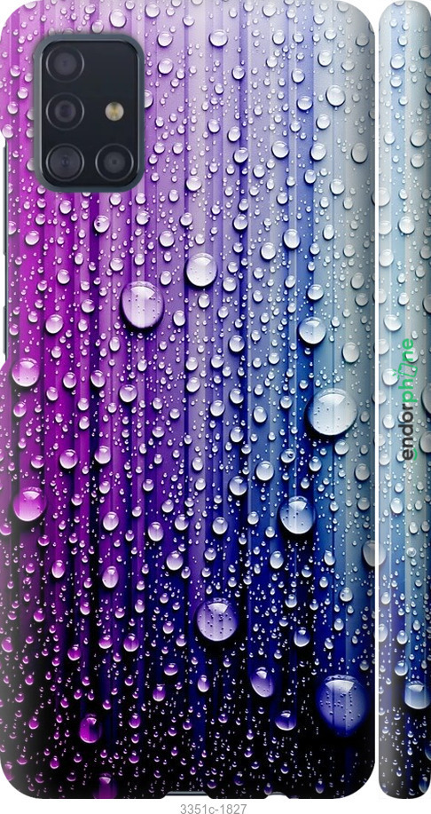 

3D пластиковий матовий чохол "Краплини води" для Samsung Galaxy A51 2020 A515F, Синій