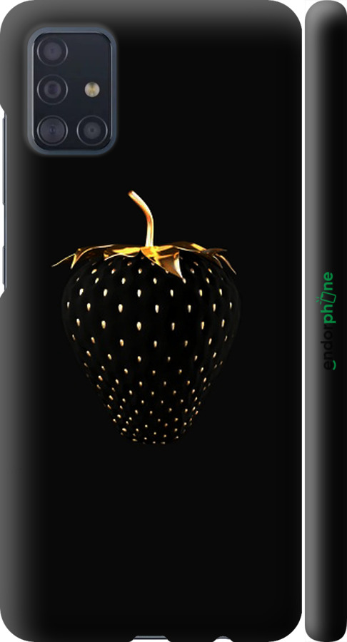 

3D пластиковий матовий чохол "Чорна полуниця" для Samsung Galaxy A51 2020 A515F, Чорний