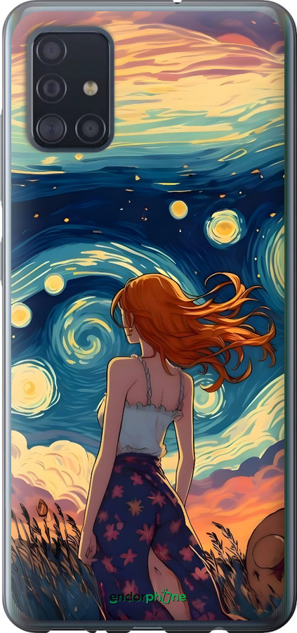 Силиконовый чехол Девушка Арт для Samsung Galaxy A51 2020 A515F - 6325u-1827 изображение 