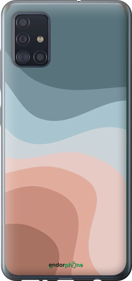 2D пластиковый чехол С синими и розовыми волнами в стиле ретро для Samsung Galaxy A51 2020 A515F - 6532t-1827 изображение 