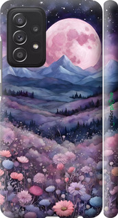 3D пластиковый матовый чехол Ночь луна арт для Samsung Galaxy A52s 5G A528B - 6319m-2583 изображение 