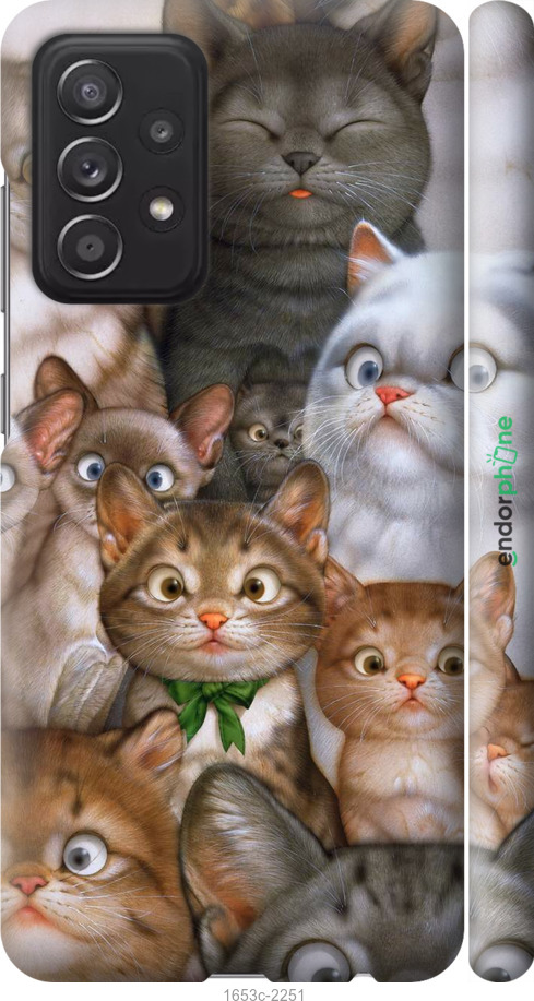 

3D пластиковий матовий чохол "Коти" для Samsung Galaxy A52