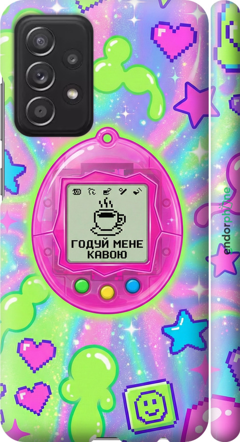 3D пластиковий матовий чехол Y2K Aesthetic Retro Pet: Годуй мене кавою для Samsung Galaxy A52 - 6784m-2251 изображение 