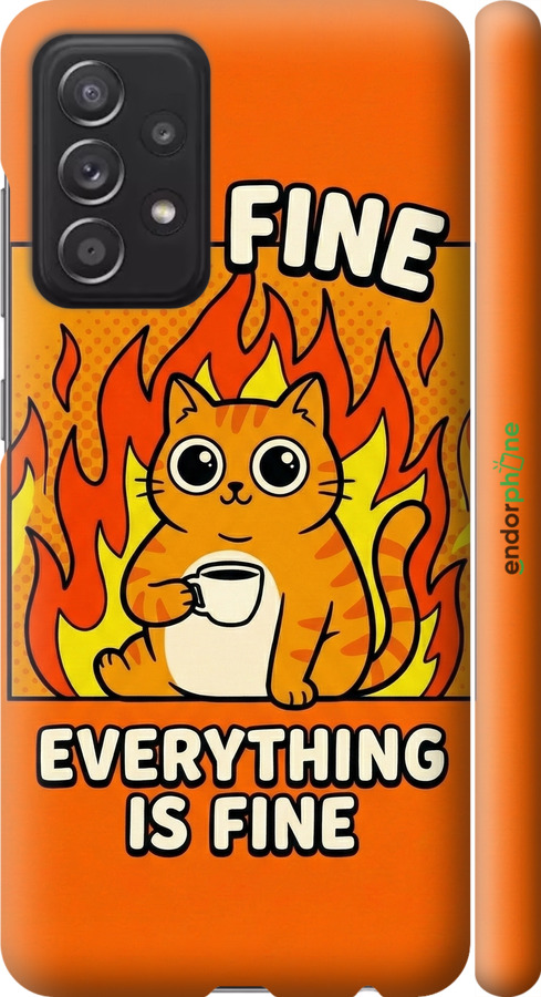 3D пластиковий матовий чехол Funny Cat для Samsung Galaxy A52s 5G A528B - 6786m-2583 изображение 