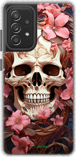Чехол Bumper чехол Череп в розовых цветах для Samsung Galaxy A52s 5G A528B - 5965pc-2583 изображение 