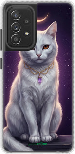 Чехол Bumper чехол Mystic White Cat Gothic Dark Purple Gold для Samsung Galaxy A52 - 6805pc-2251 изображение 