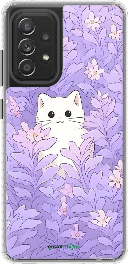Чохол Bumper чехол Котик в цветах для Samsung Galaxy A52 - 6390pc-2251 изображение 