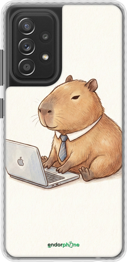 Чохол Bumper чехол Funny Capybara CEO Working для Samsung Galaxy A52s 5G A528B - 6777pc-2583 изображение 