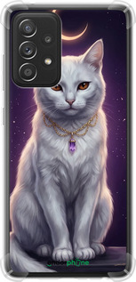 Силіконовий протиударний с посиленими кутами чехол Mystic White Cat Gothic Dark Purple Gold для Samsung Galaxy A52s 5G A528B - 6805sp-2583 изображение 