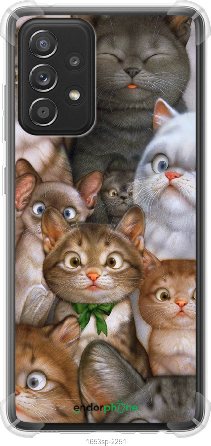 

Силіконовий протиударний с посиленими кутами чохол "Коти" для Samsung Galaxy A52