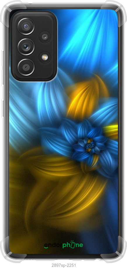

Силіконовий протиударний с посиленими кутами чохол "Візерунок 46" для Samsung Galaxy A52, Синій