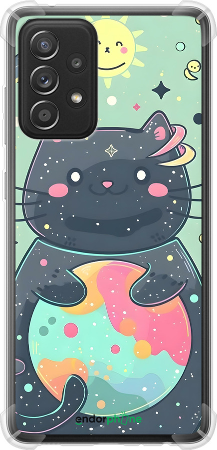 Силикон с усиленными углами чехол Милый котик для Samsung Galaxy A52s 5G A528B - 6364sp-2583 изображение 