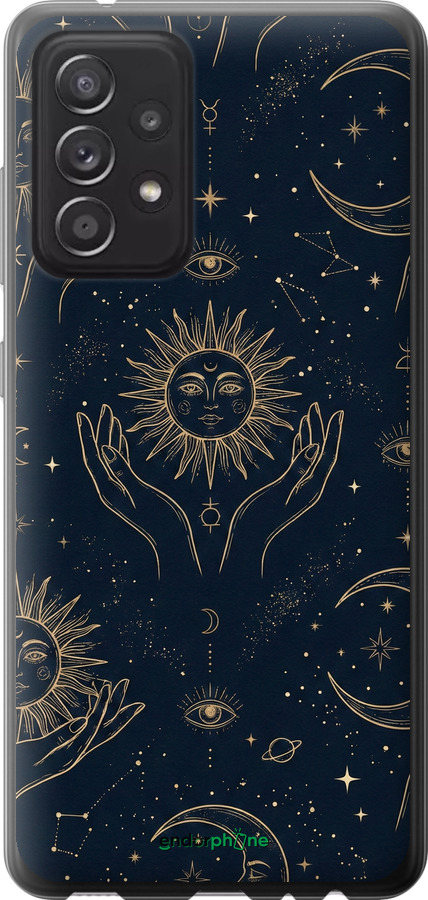 Силиконовый чехол Celestial Harmony: Sun & Moon Gold Mystic Pattern для Samsung Galaxy A52s 5G A528B - 6778u-2583 изображение 