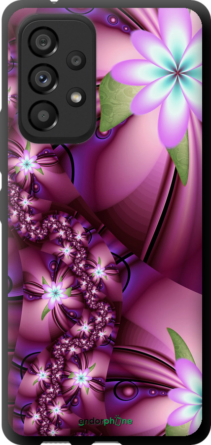 

TPU чорний чохол "Квіткова мозаїка" для Samsung Galaxy A53 A536E, Рожевий