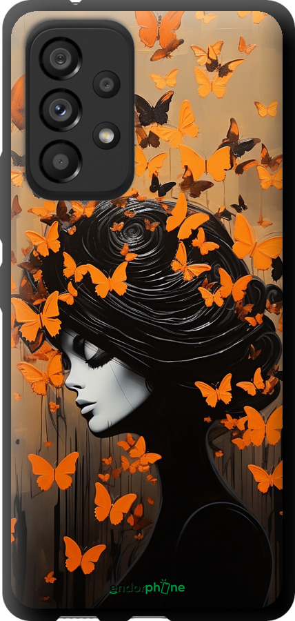 TPU чехол Чехол для телефона Девушка с оранжевыми бабочками для Samsung Galaxy A53 A536E - 5940b-2585 изображение 
