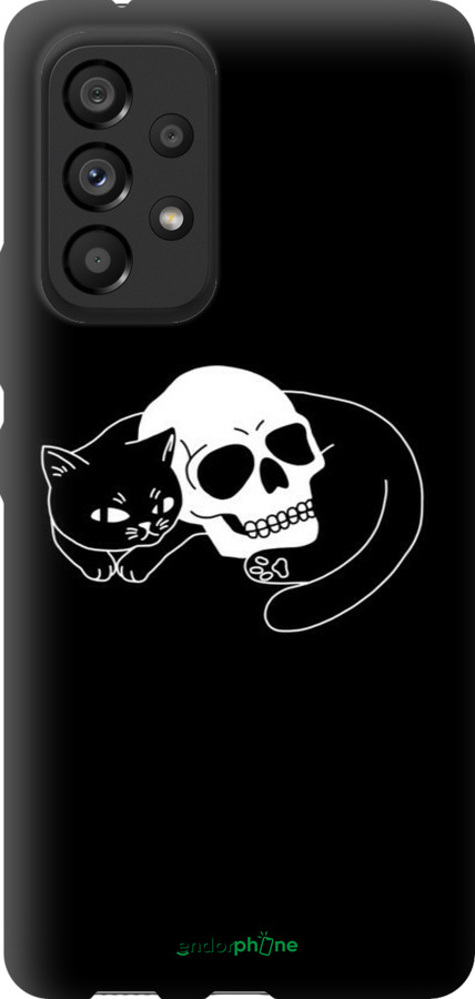 TPU чехол Із зображенням кота та черепа для Samsung Galaxy A53 A536E - 6491b-2585 изображение 
