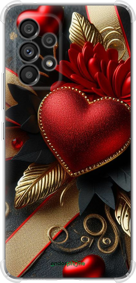 Силикон с усиленными углами чехол Сердечки v2 для Samsung Galaxy A53 A536E - 5832sp-2585 изображение 