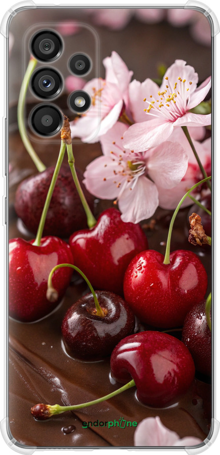 Силикон с усиленными углами чехол Вишня в шоколаде для Samsung Galaxy A53 A536E - 6698sp-2585 изображение 