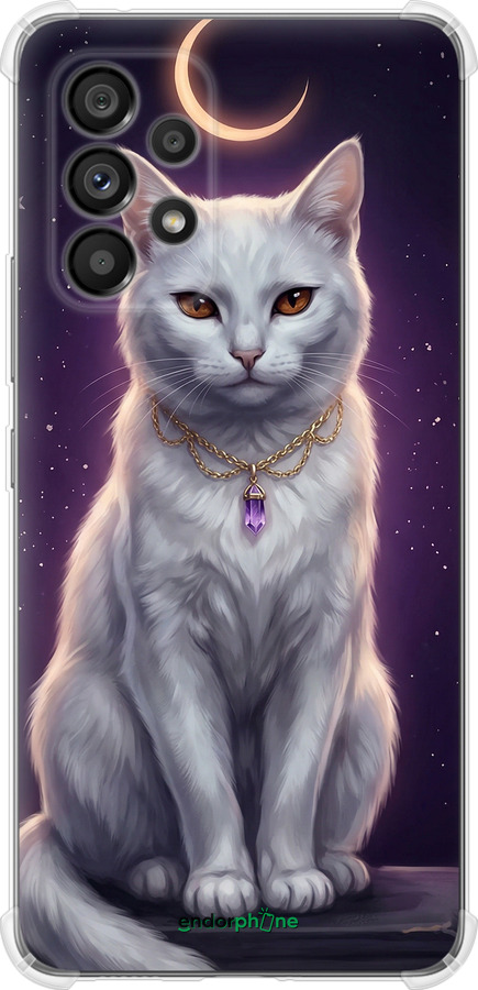 Силіконовий протиударний с посиленими кутами чехол Mystic White Cat Gothic Dark Purple Gold для Samsung Galaxy A53 A536E - 6805sp-2585 изображение 