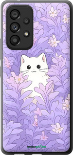 Силиконовый чехол Котик в цветах для Samsung Galaxy A53 A536E - 6390u-2585 изображение 