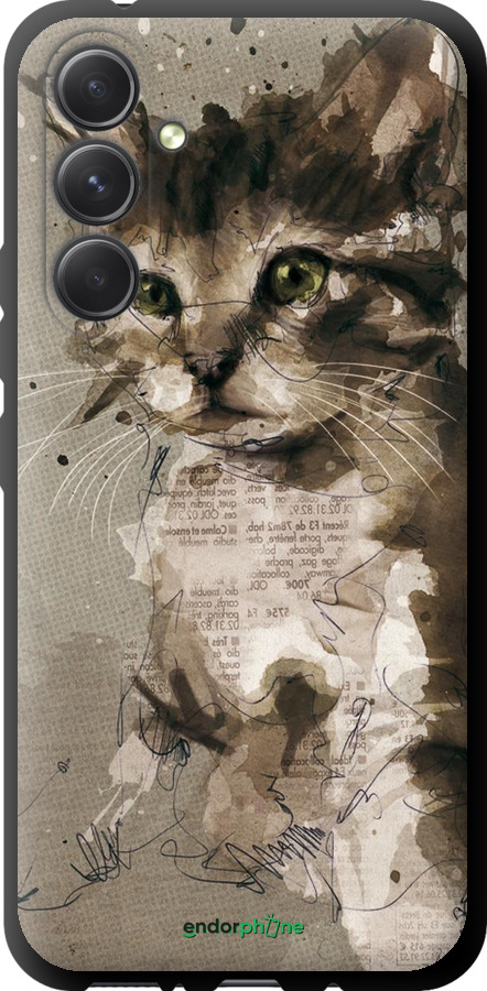 TPU чехол Котёнок из пятен и линий для Samsung Galaxy A54 A546E - 119b-2935 изображение 