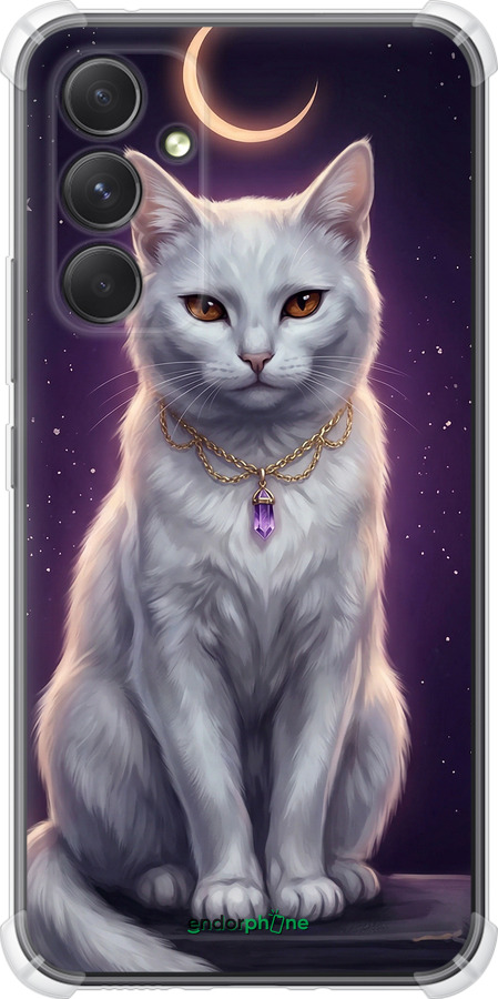 Силіконовий протиударний с посиленими кутами чехол Mystic White Cat Gothic Dark Purple Gold для Samsung Galaxy A54 A546E - 6805sp-2935 изображение 