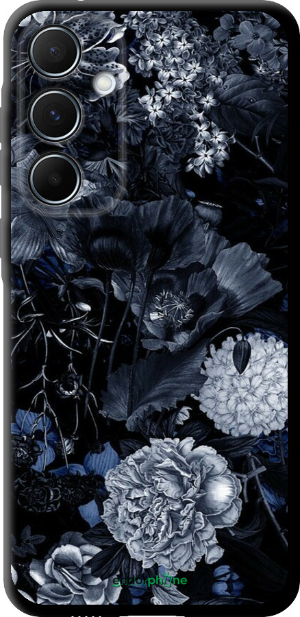 TPU чехол Абстрактный цветочный рисунок в синих тонах для Samsung Galaxy A55 - 6539b-3617 изображение 