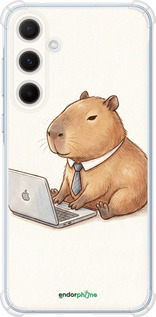 Силіконовий протиударний с посиленими кутами чехол Funny Capybara CEO Working для Samsung Galaxy A55 - 6777sp-3617 изображение 