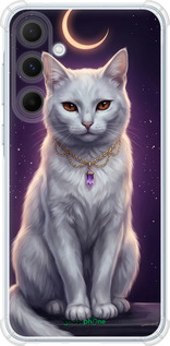 Силіконовий протиударний с посиленими кутами чехол Mystic White Cat Gothic Dark Purple Gold для Samsung Galaxy A55 - 6805sp-3617 изображение 