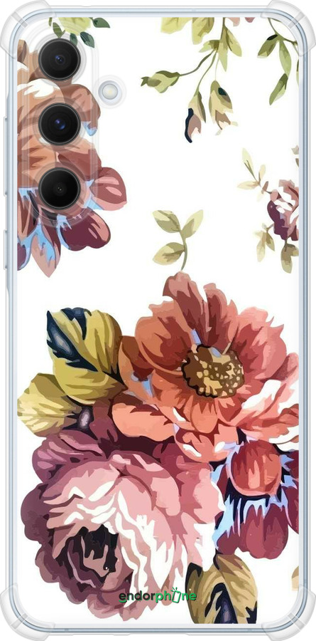 Силіконовий протиударний с посиленими кутами чехол Vintage flowers для Samsung Galaxy A55 - 4333sp-3617 изображение 