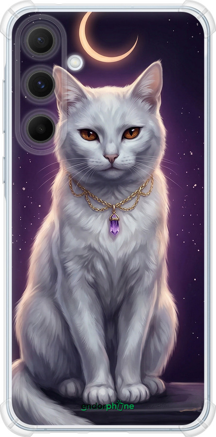 Силіконовий протиударний с посиленими кутами чехол Mystic White Cat Gothic Dark Purple Gold для Samsung Galaxy A55 - 6805sp-3617 изображение 