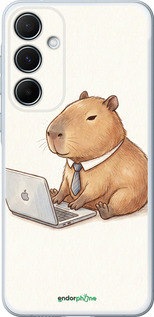 Силиконовый чехол 'Funny Capybara CEO Working' для Samsung Galaxy A55 изображение 1