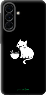 TPU чехол С милым котом на черном фоне для Samsung Galaxy A56 - 6528b-3882 изображение 